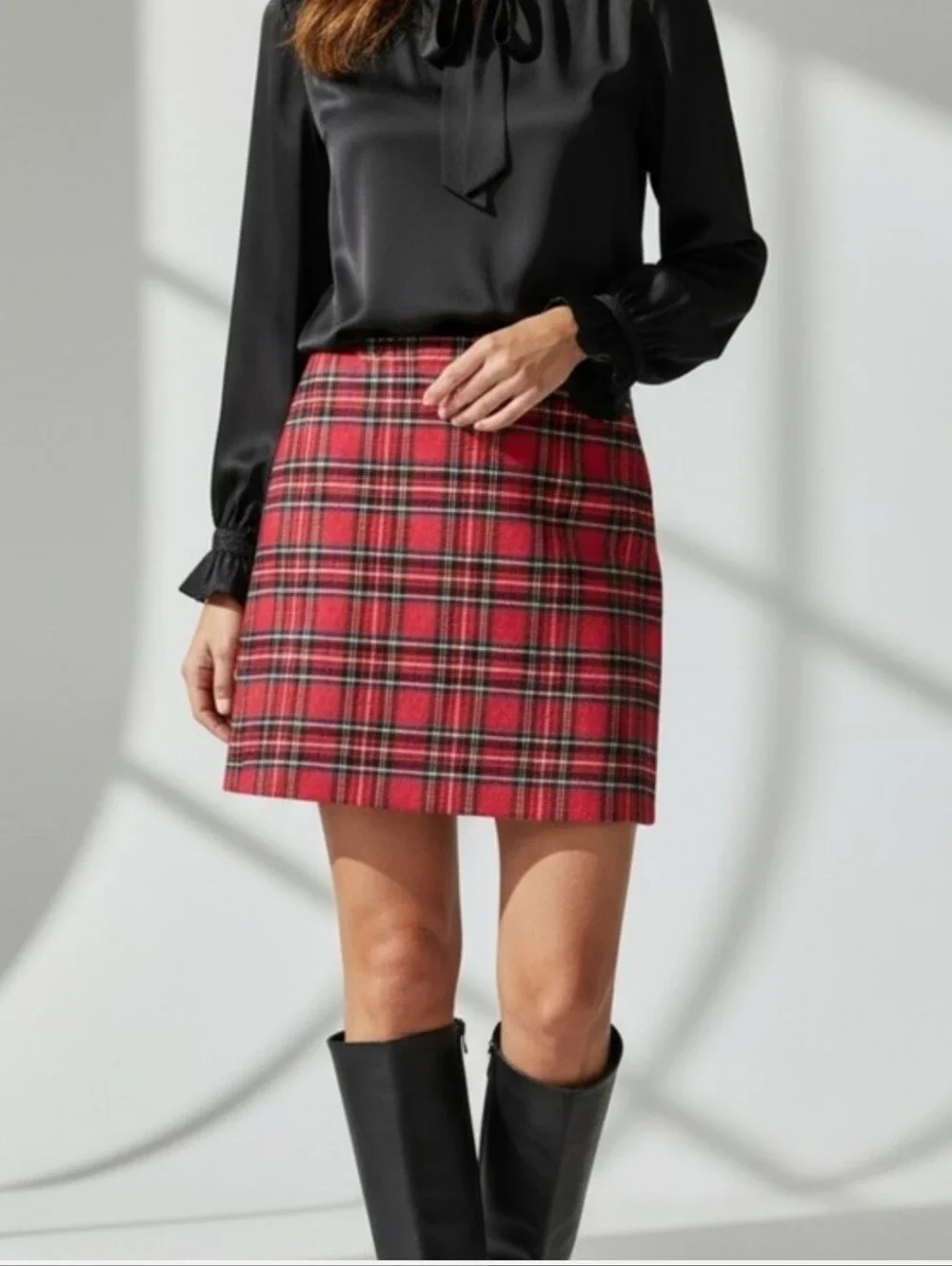 J. Crew Tartan Plaid Wool Blend Lined Skirt 12